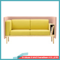 Nordic Wooden Modern Simple Leisure Meeting Sofa Chair with Moving Cabinet